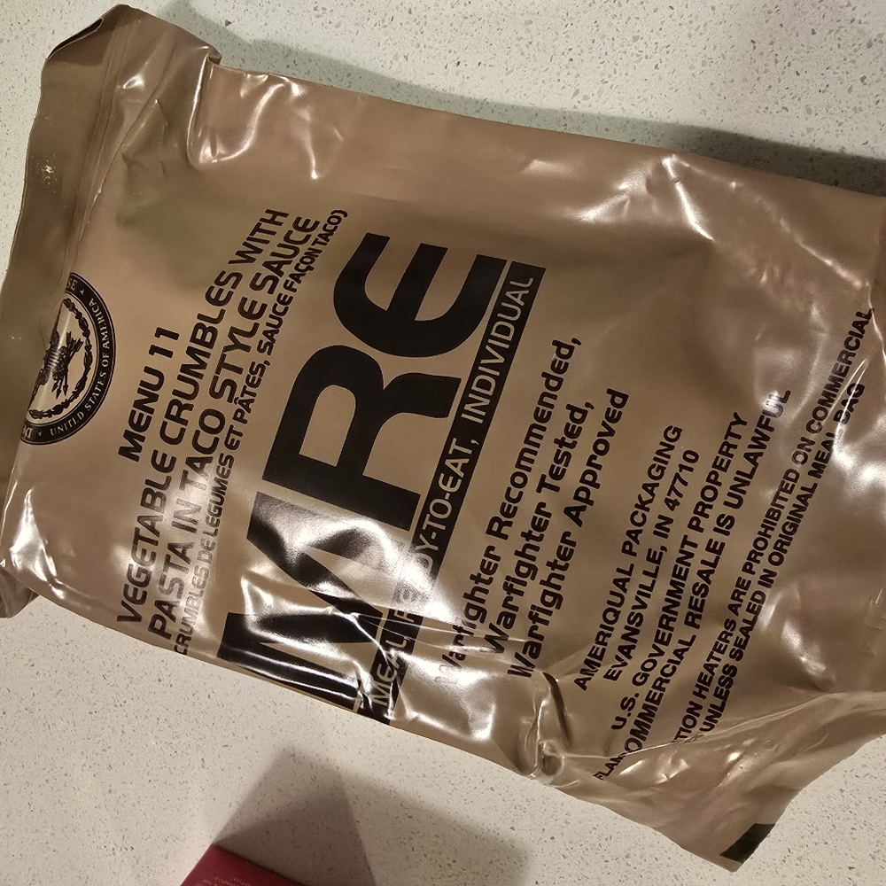 MRE Vegetable crumble with pasta